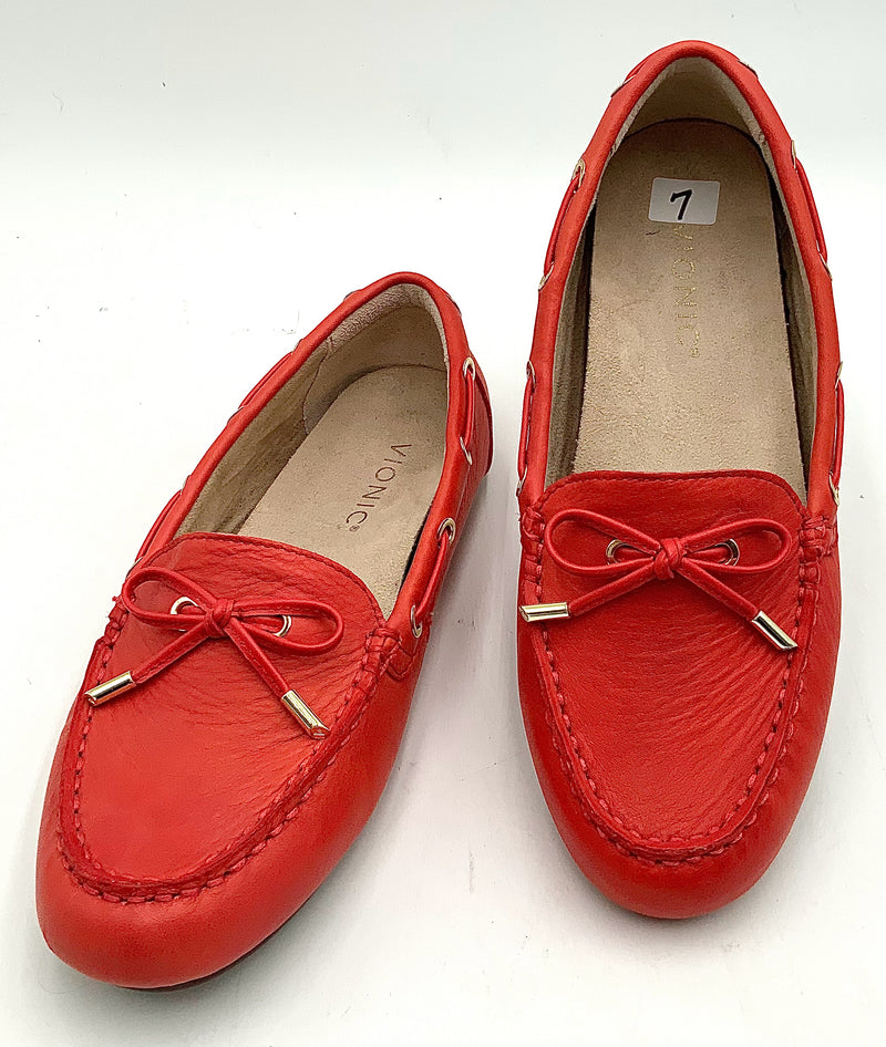 VIONIC Coral Leather Virginia Driving Moccasins 7