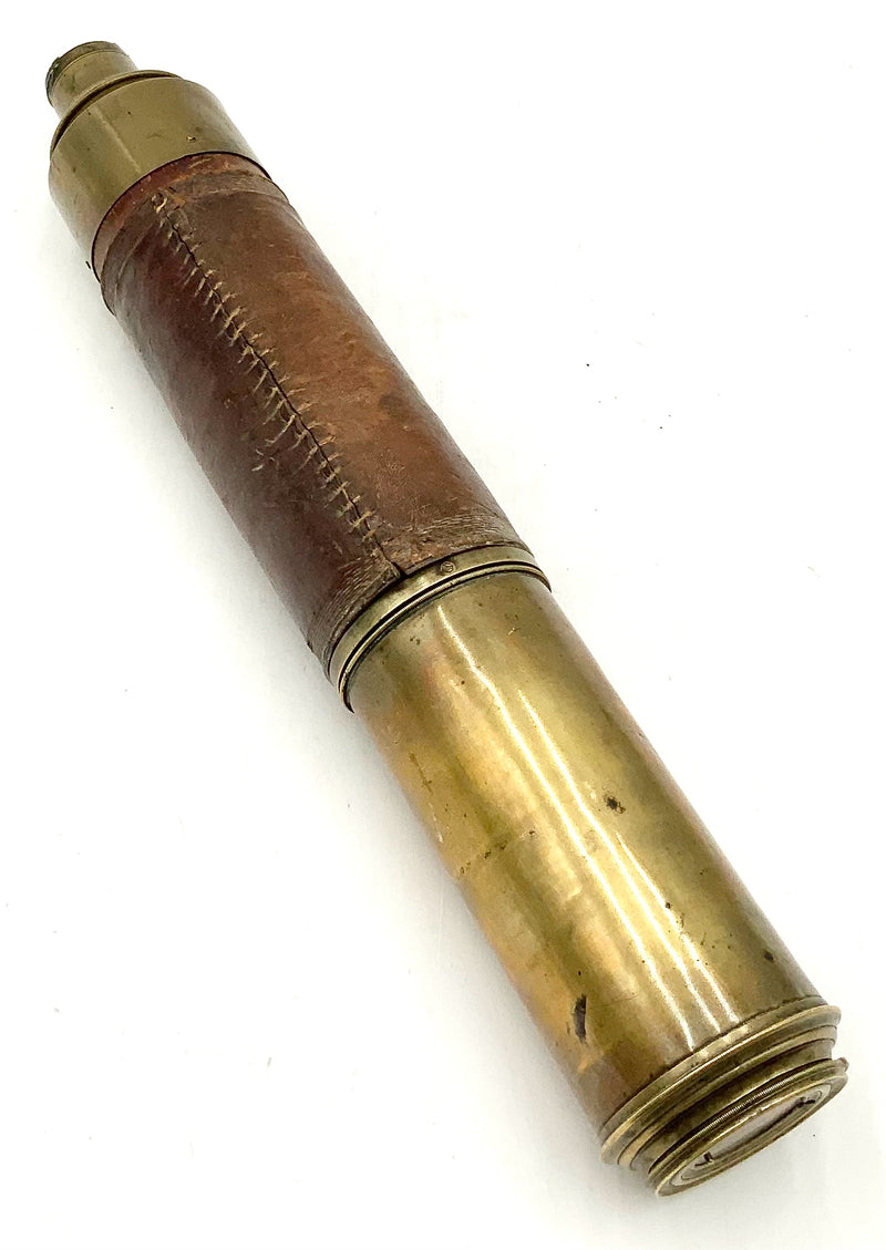 Antique Brass Telescope with Leather Accent