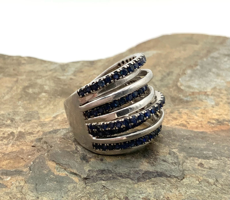 Sterling & Black Diamond Ring