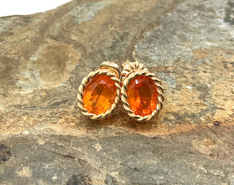 14kt Gold & Citrine Stud Earrings