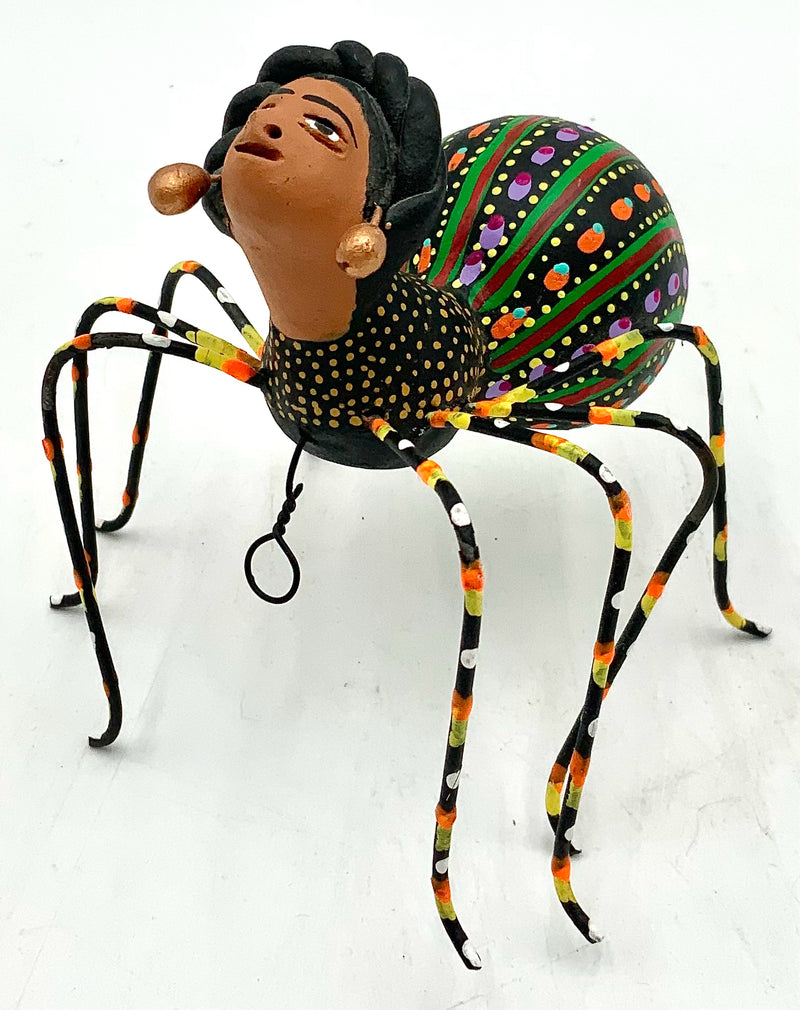 Pottery & Wire Alebrije Frida Kahlo Spider Figure