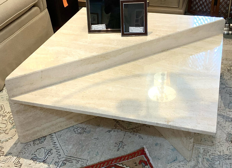Vintage Italian Travertine Coffee Table