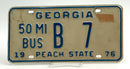 Vintage 1976 Georgia License Plate-Bus
