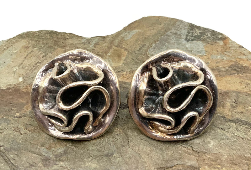 Sterling Electroform Clip-On Earrings