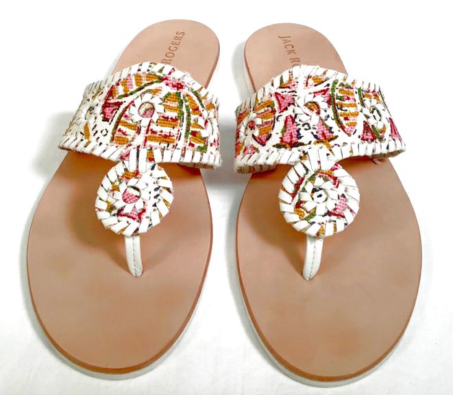 JACK ROGERS x SPARTINA Bone Multi Batik Pepper Hill Boating Jack Sandals 10