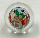 Vintage Asian Reverse Glass Paperweight