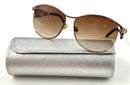 JUDITH LEIBER Bronze Brown Lens Floral Crystal Side Tortoise Arm Sunglasses