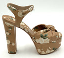 MICHAEL KORS Collection Suntan Floral Zoey Platform Sandals 38.5