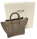 CELINE Souris Drummed Calfskin Micro Luggage Tote Bag