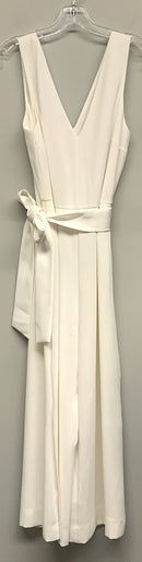 CLUB MONACO White V-Neck & Back Belted Jumpsuit
