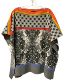 SOL ALPACA Grey Multi Baby Alpaca Amadeus Poncho