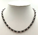 Sterling, CZ & Marcasite Link Necklace