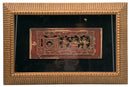 Asian Carved Wood Plaque in Gold Frame