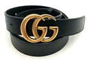 GUCCI Black Leather GG Marmont Buckle Belt 100/40