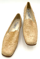 CLAUDIA CIUTI Tan Genuine Alligator Heeled Loafers 9