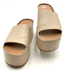 BURBERRY Beige Leather Platform Sandals 37