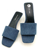 MICHAEL KORS Denim Kitten Heel Mule Sandals 6