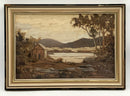 Vintage Bark Art in Wood Frame