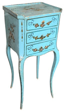 Antique French Tole Painted Nightstand
