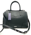 REBECCA MINKOFF Black Saffiano Leather Amorous Satchel