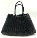 DRAGON DIFFUSION Black Woven Leather Top Handle Tote