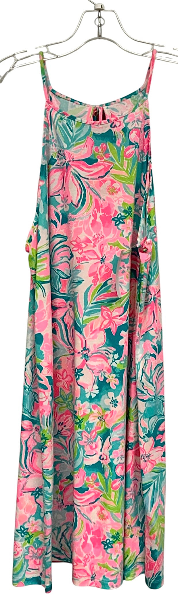 LILLY PULITZER Pink Turq Hot on the Scene Margo Tie Back Dress