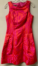 TERI JON Pink/Coral Print A-Line  S/L Dress
