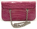 RALPH LAUREN Purple Alligator Ricky ID Chain Strap Bag