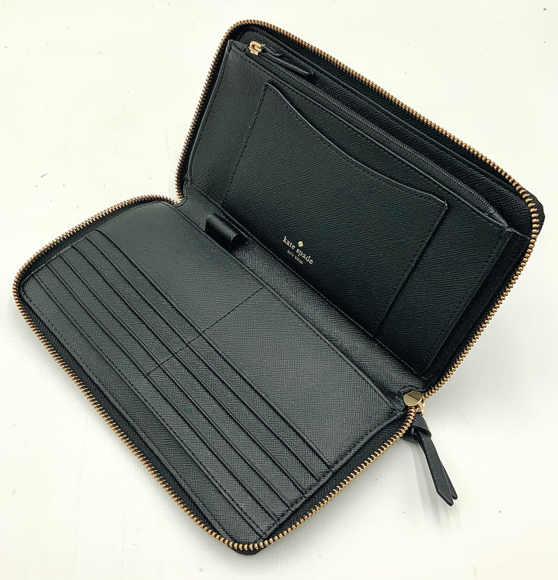 KATE SPADE Black Nylon Kaden Organizer Wallet