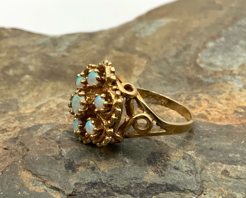 14kt Gold & Opal Cluster Ring