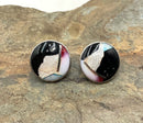 RICKY FRANK Sterling Cloisonne Style Enamel Earrings Circa 1986