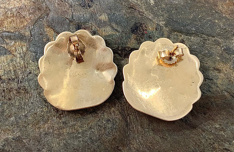 14kt/10kt Gold Shell Motif Earrings