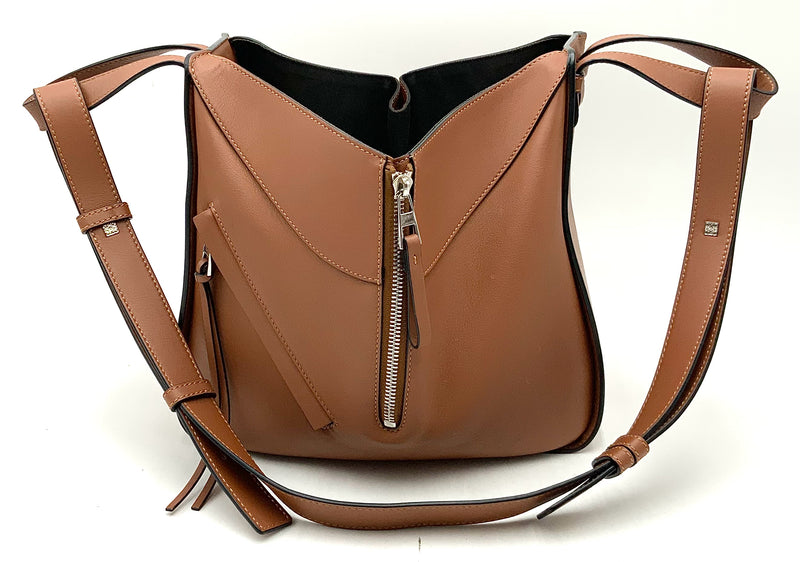 LOEWE Tan Calf Leather Top Handle Hammock Bag