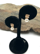 14kt Gold, Diamond & Cultured Saltwater Akoya Pearl Earrings