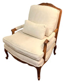 French Bergere Chair with Neutral Upholstery