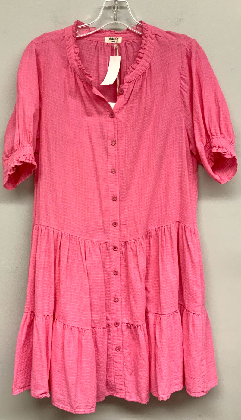 DYLAN Pink Drop Waist Tiered S/S B/D Dress