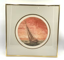 Paul Geygan Signed "Sunset Sail" Vintage Etching