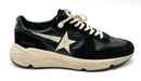 GOLDEN GOOSE Black Suede Nappa Leather Cream Leather Running Sneakers Sz 45