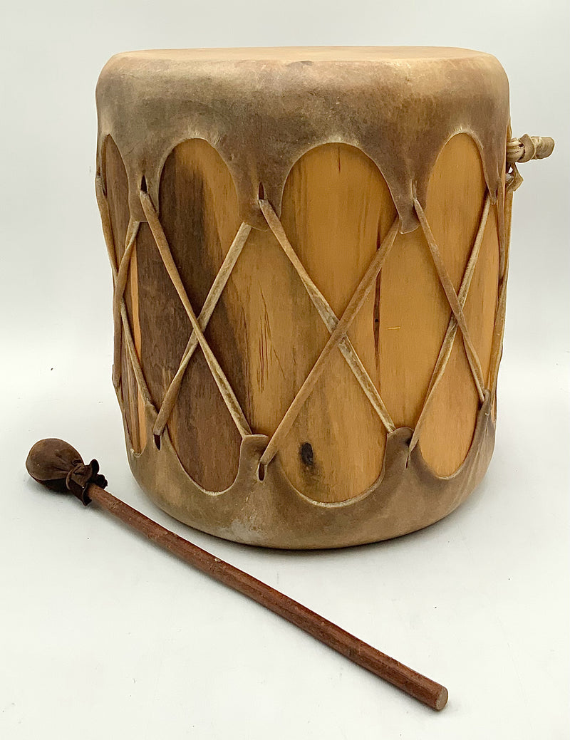 Phillip Martinez Handmade Wood Drum with Hide Cover