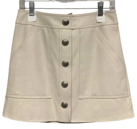 VERONICA BEARD Cream Vegan Lea Button Front Short Skirt