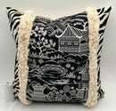 NEW Custom Throw Pillow with Zebra/Chinoiserie Motif
