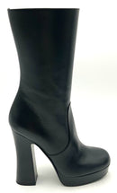 MICHAEL KORS Collection Black Leather Emmy Platform Boots 37.5