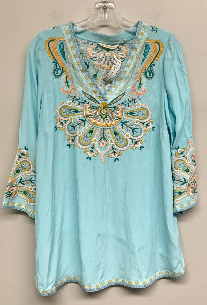 SOFT SURR. Turquoise Multi Embroidered L/S Tunic Top