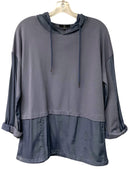 JOH Denim Blue L/S Hooded "Reinna" Top