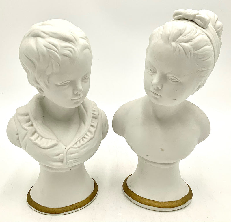 Pair of Bisque Porcelain Busts