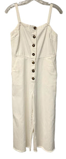 WISHLIST White Denim Raw Hem Overall Jumpsuit
