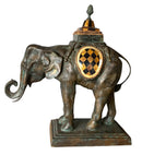 Maitland Smith Bronze Elephant with Horn Inlay