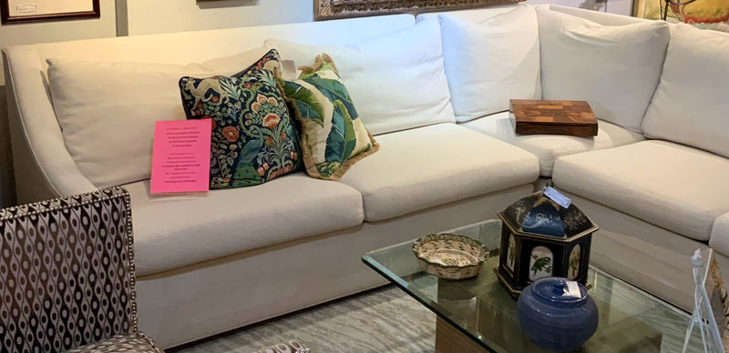 Arhaus Corner Sectional With Linen Upholstery