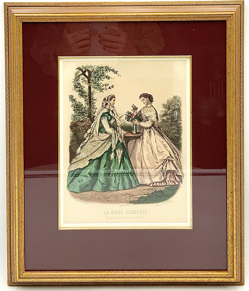 Pair of Vintage La Mode Illustree French Fashion Prints