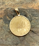 14kt Gold (Frame & Bezel) Italian 200 Lire 1981 Coin Pendant